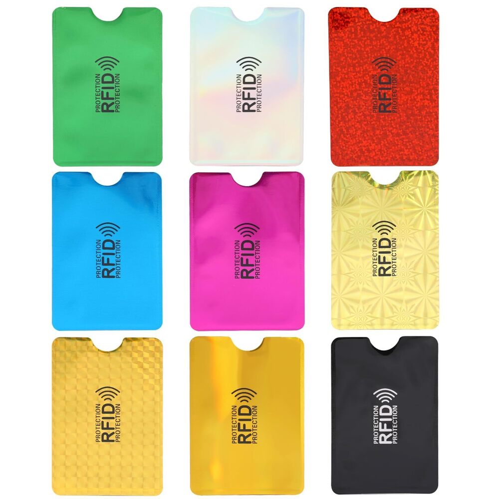 4677 9-Piece Multi-Color RFID Card Holders - RFID Blocking, Portable Credit